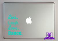 Overly Attached Decals Live Laugh Love Dance Typography Vinyl Decal Sized to Fit A 11" Laptop - Mint