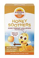 Sundown Kids Honey Soother Sore Throat Lollipops, Non-GMO, Orange, 10 Pectin Pops