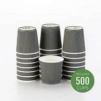 500-CT Disposable Gray 4-OZ Hot Beverage Cups with Ripple Wall Design: No Need for Sleeves – Perfect for Cafes – Eco-Friendly Recyclable Paper – Insulated – Wholesale Takeout Coffee Cup (Renewed)
