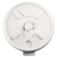 Dart Lift N' Lock Plastic Hot Cup Lids, Fits 10-oz. Cups, White, 100/Bag (10FTL)