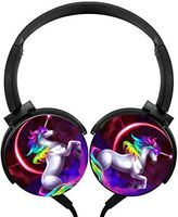 Rainbow Unicorn Wired Headsets Headphones Axis Rotation Hi-Fi 3D DIY Customized Heavy Bass Stereo Headsets Headsets