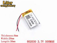 3.7V 1000mAh 803040 Lithium Polymer Rechargeable Battery Lithium Polymer Li-Po Battery for MP4 GPS MP3 Bluetooth Stereo DIY Gift (803040)