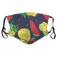 Anti-Allergies Dust Face Covers, Earloop Half Face Cover for Women Men, Cosplay Painting Face and Nose Cover with Adjustable Elastic Strap - Pineapple Watermelon Painting