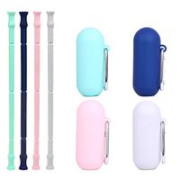 Reusable Straws Drinking Straw Travel Reusable Straws Drinking Reusable Straw Easy Carry Silicone Straws Portable Straw Reusable Straws Collapsible With Cleaning Brush 4 Packs With Silicone Case
