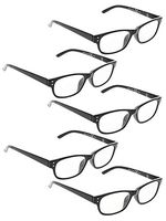 READING GLASSES 5 Pack Vintage Readers (Black, 0.50)