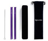 Premium Reusable Metal Straws - Stainless Steel Straws - Metal Straws with Case - Portable Travel Straw - Wide for Drinking Bubble Tea, Boba Tea Smoothie - Eco Friendly Zero Waste Sustainable Products