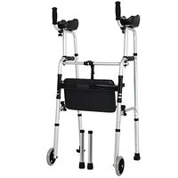 ZHPRZD Disabled Walker Aluminum Walker Arm Can Drag The Walker with Soft Seat Elderly Walker