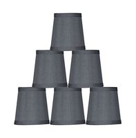 Urbanest Gray Mini Chandelier Lamp Shade, 3x4x4", Hardback, Clip On, Set of 6