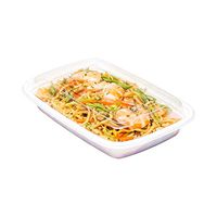 Asporto Microwavable To-Go Container - BPA Free PP Rectangular Take Out Food Container with Clear Plastic Lid - Catering & Takeout - 16 oz - White - Plastic - Disposable - 100ct Box - Restaurantware
