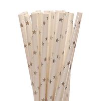 Twinkle Twinkle Little Star Paper Straws (silver foil star, 50)
