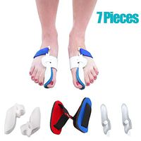 7Pcs Bunion Corrector Adjustable Splint Night Time Soft Gel for Bunion Relief, Bunion Corrector and Bunion Relief Protector Brace Kit for Big Toes, Bunion Pads, Toe Straightener, Toe Separators