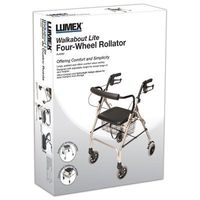 Lumex Walkabout Lite Four-Wheel Rollator, Blue, 1EA