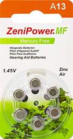 60 ZeniPower Hearing Aid Batteries Size: 13 + Battery Holder Keychain Kit