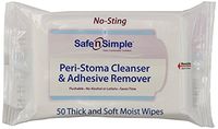 Safe n' Simple Peri-Stoma and Adhesive Remover Wipe, 50 Count (2 Pack)