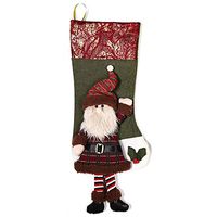 Loneflash Christmas Candy Bags, Happy New Year Tree Hanging Pendant Christmas Stockings Decor Stocking Holders Gift Bag Sock Party Storage (A)