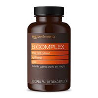 Amazon Elements B Complex, High Potency, 83% Whole Food Cultured, Supports Immune and Normal Energy Metabolism, Vegan, 65 Capsules, 2 month supply (Packaging may vary)