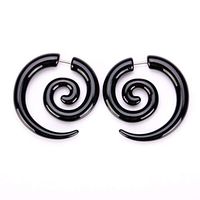 Black Acrylic Spiral Ear Plugs Taper Stretcher Kits Expander Gauges Beauty Party Jewerly Creative Accessories Women Cheap Casual Beautiful | Design - Style 3