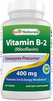 Best Naturals Vitamin B2 (Riboflavin) 400mg - Migraine Relief - Veggie Capsules - Conezyme Precursor - 120 Count