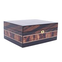 LS-Cigarette Cigar Box - Portable Spanish Cedar Cigar Humidor Humidifier Hygrometer Cigar Box /& (Color : Brown)