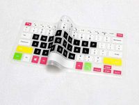 FidgetFidget Color Keyboard Protector for 15.6" Dell Inspiron 15 7000 2-in-1 7570 7573 Laptop Multi-Color-Black