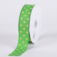 BBCrafts Apple with Canary Dots Grosgrain Ribbon Polka Dot 3/8 inch 50 Yards