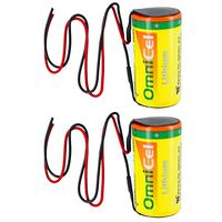 2x OmniCel ER26500HD 3.6V Size C Lithium Battery with Wire Leads For Tracking Devices for Hunting Dogs, Carbon Monoxide Detectors, Intrusion Sensors, Invisible Fencing,Smart Utility Metering