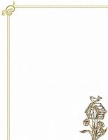 Gold Bird & Bird House Stationery Printer Paper 26 Sheets