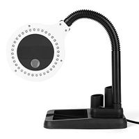 Dimmable Magnifying Glass with Light, Magnifying Crafts Glass Desk Lamp 5X 10X Magnifier With 40 LED Lights Practical