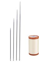 Upholstery Set - One Pack of Four Upholstery Needles with a Coats & Clark Extra Strong Upholstery Nylon Thread, 150-Yard, Natural.