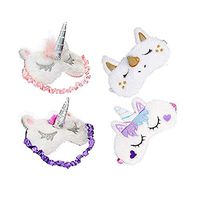 ETCBUYS Unicorn Kids Sleeping Mask – Cute Eye Mask for Sleeping, Unicorn Horn, Soft Plush Funny Animal Blindfold Eye Cover for Women Girls Kids Travel Nap Night Sleeping (4 Pack)