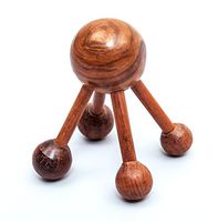 Wooden Acupressure Massager with 5-Knobs - Multi-Knobs for Assorted Pressure Points for Deep Tissue Massage