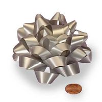 Flat Silver Confetti Bow 4" | Quantity: 100 Width 1/2"