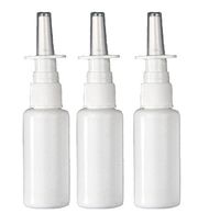 20PCS Empty White Plastic Medical Nasal Spray Bottles Refillable Pump Sprayer Container Pot For Saline Water Irrigation Wash Applications (50ML/1.7 oz)