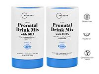 Premama Prenatal Vitamin Drink Mix | DHA Iron Folate Fertility Support Vitamins | Non GMO Vegetarian Womens Prenatal Health Morning Sickness Relief Supplement | 2 Pack, 56 Servings