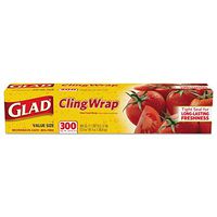 Glad 00022 Cling Wrap Plastic 12" x 300 ft Clear 12/Carton