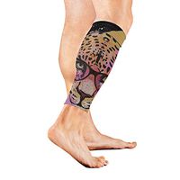 Calf Guard Sleeves Leopard Animal with Glasses Sports Calves Guards Sleeves for Running, Basketball, Baseball, Football
