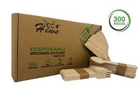 Timofey, Disposable Bamboo Utensil set with Plastic-Free Packaging. 300 Pcs Bamboo Cutlery Set of 100 Pcs Wooden Spoons, Knives & Forks. Compostable, Biodegradable Wooden Utensils.