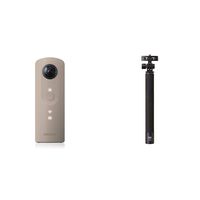 Ricoh Theta SC 360° Video and Still Camera (Sand) with Theta Stick TM-2 Selfie Stick for All Theta Series