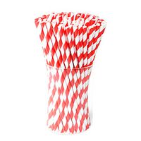 Paper Drink Straws Biodegradable Red - Gender Reveal Party Supplies 100 Pcs Eco-frendly Straws Bulk for Party Supplies | Birthday | Wedding | Bridal | Baby Shower | DIY Idea
