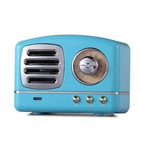 Portable Bluetooth 4.1 Wireless Outdoor Speakers, Vintage Retro Classic Style, Enhanced Bass, Support Micro TF SD Card, USB Input, AUX Line-in by Kuso (Blue)
