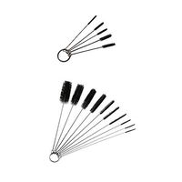 2 Pack - 1 Set of 10-1 Set of 5 Nylon and Metal Cleaning Brushes for Pipes, Keyboards, Glasses, Straws and More