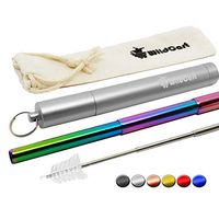 WildCart | Collapsible Straw With Storage Case & Cleaning Brush | Portable | Reusable | Telescopic | Stainless Steel | Eco Friendly