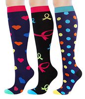 Moderate Compression Socks Women 15-20mmHg Ladies' Knee High Compression Stockings Fashion Support Socks for Running, Nurses, Maternity, Pregnancy