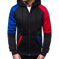 Men's Full Zipper Sweatshirt,WYTong Newest Fashion Casual Patchwork Slim Hoodie Outdoor Sport Blouse (Gray,XXXL)