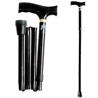 ProBasics Folding Cane - Walking Cane For Men and Women - Collapsible Into Carry Pouch, Black