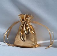 IGC 3x4 Metallic Lame Wedding Favor Gift Bags/Pouches - Gold (10 Bags) - Wedding and Party Supplies
