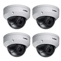 Lorex 4 Pack LNZ44P4B Super High Definition 4MP Indoor/Outdoor Day & Night PTZ Network Dome Camera with Color Night Vision, 4X Optical Zoom, Vandal Resistant, Waterproof