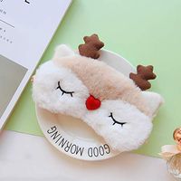 Sleeping Mask for Sleeping,Animals Plush Eye Mask Blindfold Eyeshade for Girls Womens Reindeer