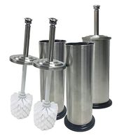 Linen Store Stainless Steel Toilet Brushes & Holders, TB025962, 3 Pack