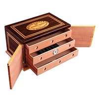 Humidors Three-Layer Cigar Cigar Box Large Capacity Cigar Box Cedarwood Humidifier Equipped with Humidifier and Thermometer Gift (Color : Brown, Size : 242844cm)